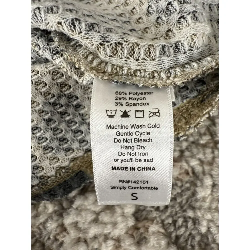 LulaRoe Sz S Kristen Leopard Animal Print Waffle Knit Cowl Neck Pullover Sweater